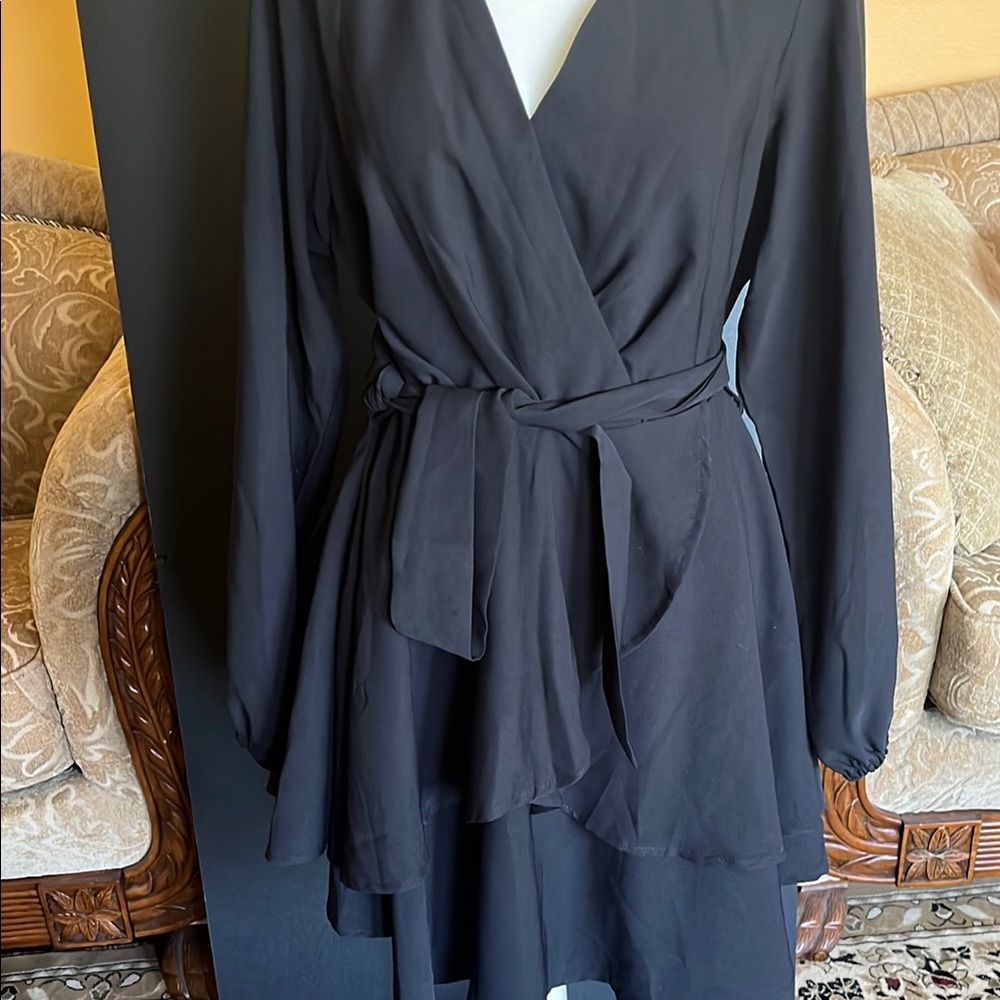 Elegant Black Wrap Dress